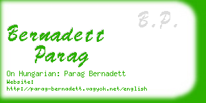 bernadett parag business card